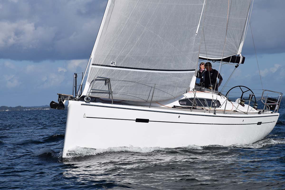 A Dehler 41 with Titanium Double Taffeta main and jib